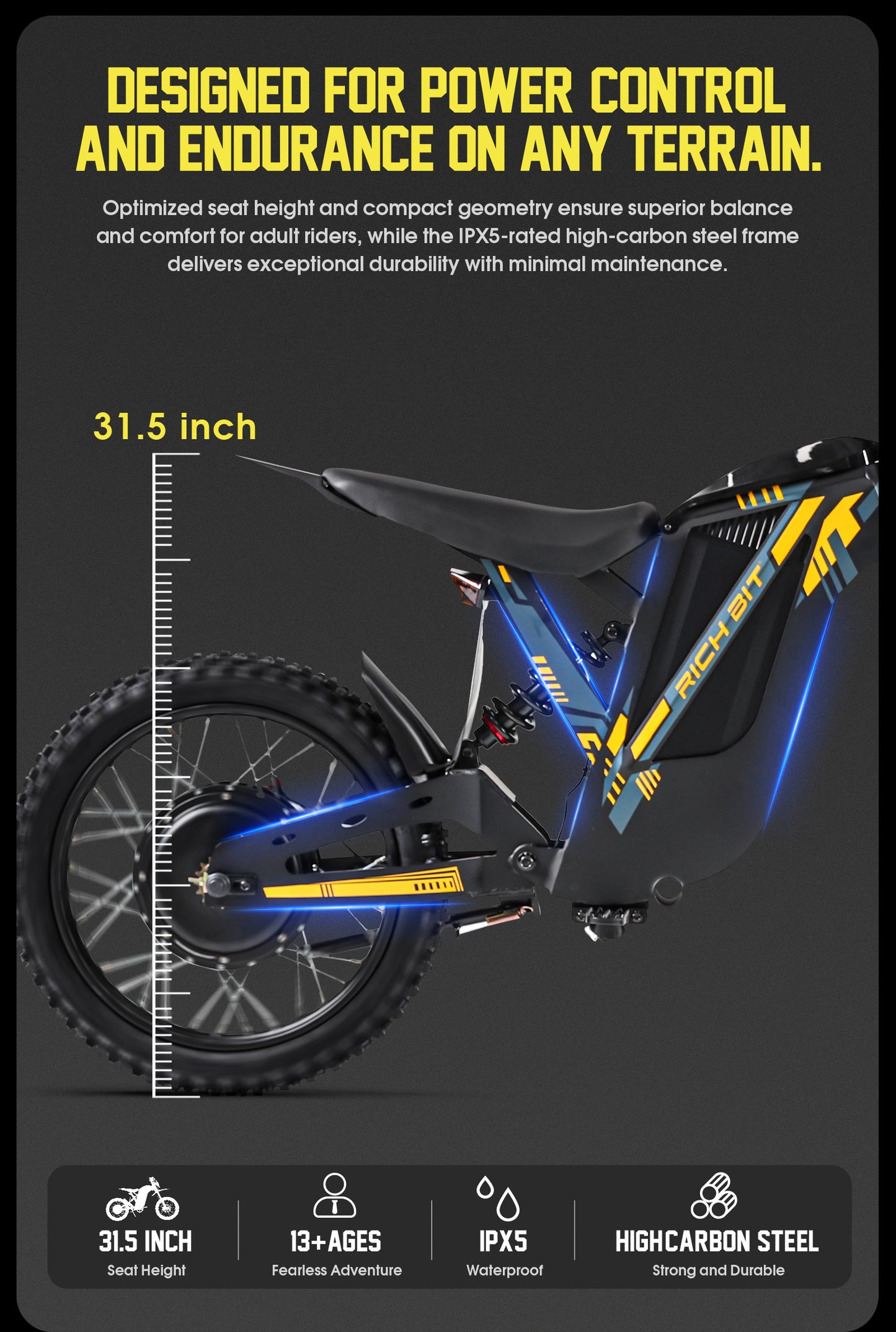 RICH BIT V9 Ultra 2500W Peak Power 48V 20Ah